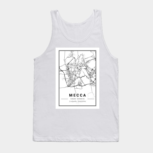 Mecca Light City Map Tank Top by tienstencil